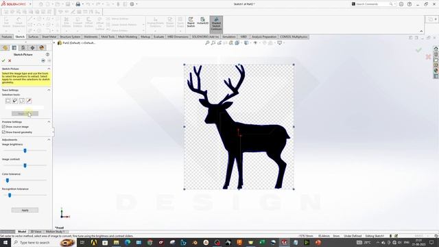 How to insert image & Autotrace in Solidworks? смотреть онлайн