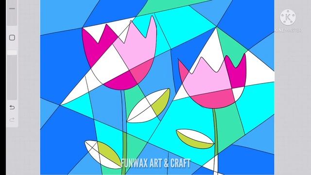 Cubism Inspired Flowers | How To Draw Cubism Art Step By Step | Tulip Flower Drawing