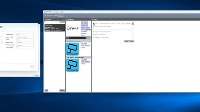 How to create additional profiles/streams in DeskCamera with ONVIF Device Manager смотреть онлайн