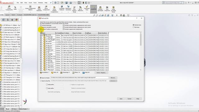 Pack and Go Đóng gói bản vẽ Solidworks смотреть онлайн
