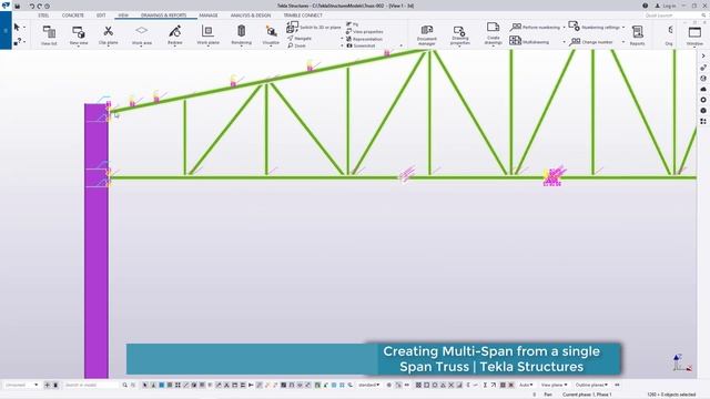 Creating Multi-Span Trusses from a Single Span | Tekla Structures смотреть онлайн