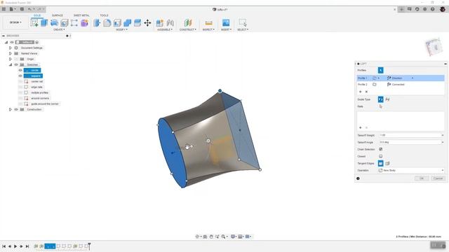 Using the Loft Command in Fusion 360 смотреть онлайн