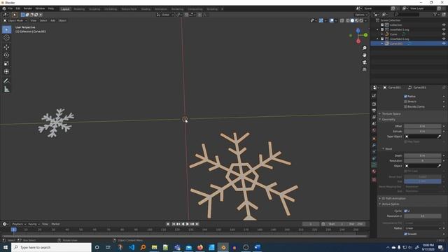2D Art to 3D Animation: Snow - Part 2 - Giving the Snowflake Dimension in Blender смотреть онлайн