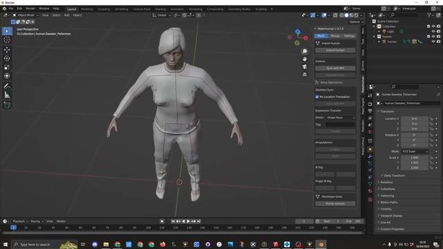 Fixing Clothes from MakeHuman In Blender using the Inflate Tool in Sculpt Mode to create 3D figures смотреть онлайн