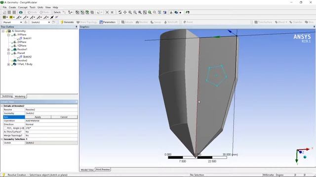 ANSYS Design Modeler Tutorial 4- Revolve смотреть онлайн