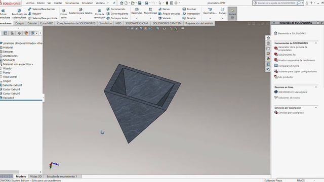 SOLIDWORKS Student Edition Sólo para uso académico piramide SLDPRT Marta Morales Durán смотреть онлайн