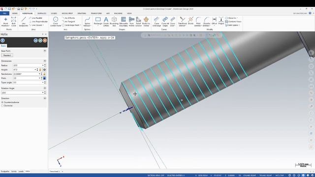 Tutorial MasterCam 2019: Draw Screw Thread смотреть онлайн