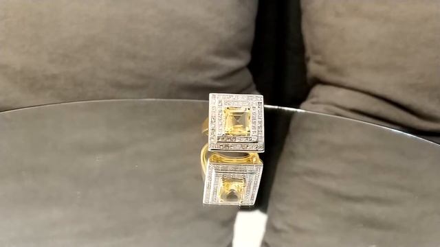 5 Carat Yellow Topaz And 2.1 Carat Diamond Ring By Zivanni Jewels