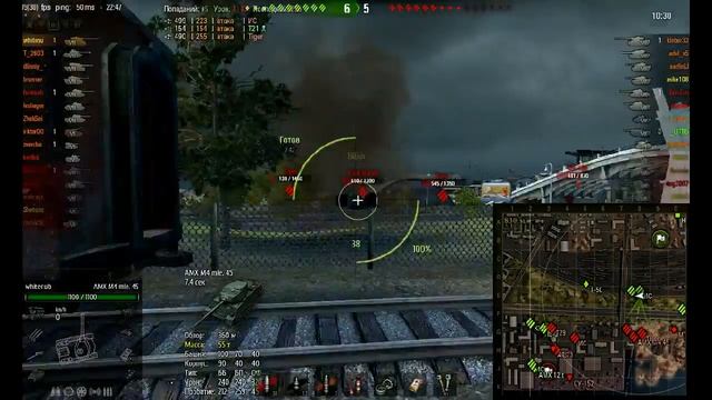 AMX M4 1945, Мастер, карта Порт, стандартный бой, 3,3к урона, 6555 утроенного опыта (500 за акцию) смотреть онлайн