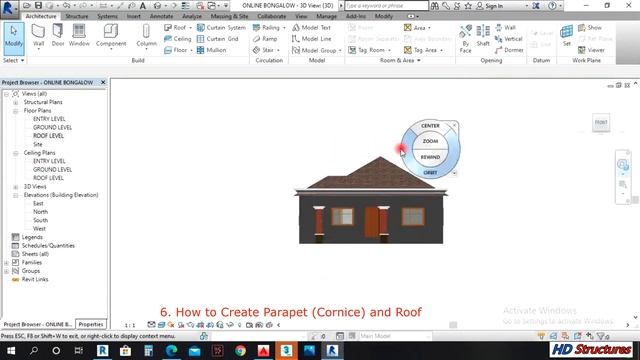 Revit For Beginners; 6. How to Create Roof Parapet Cornice and Roof in Revit. смотреть онлайн