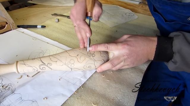 Master class woodcarving/Творча майстерня Stechkevych Creative Workshop carving a round form смотреть онлайн