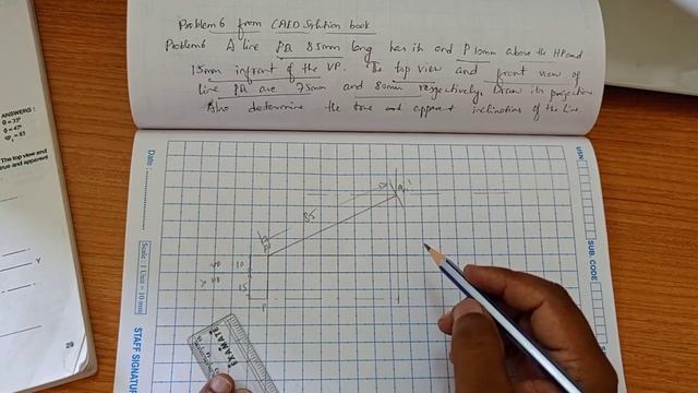 Problem no.6 in Projection of lines in sketch смотреть онлайн