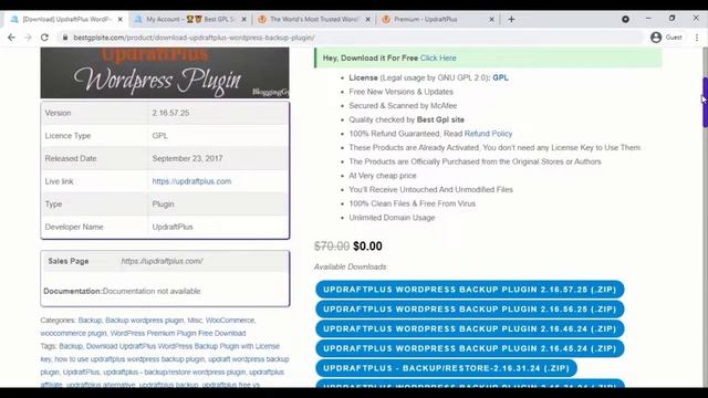 How To Download WordPress Paid Themes And Plugins Almost Free | Grab Updraft Premium Plugin For Fre