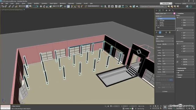 18 - Копирование объектов с помощью модификатора Array в 3ds Max 2025 смотреть онлайн