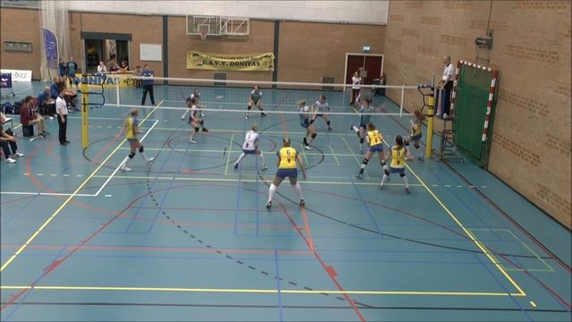 Volleybalwedstrijd Topdivisie Donitas D1 -  Flamingo  18-01-2014 Groningen