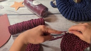 Сумка из полиэфирного шнура. Сумка Орео. Сумка крючком