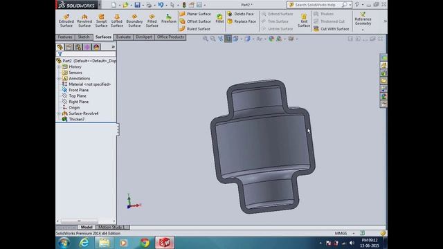 #04 How to create solid from surface in SolidWorks смотреть онлайн