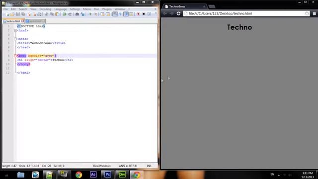 Создание простого сайта в HTML NOTEPAD