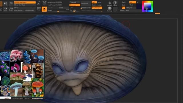 WIP of Mushroom character in Zbrush смотреть онлайн