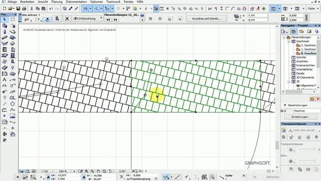 Archicad 16 Fliesenteilungen GDL umlaufende Wände durchgehender Fliesenverband schräg смотреть онлайн