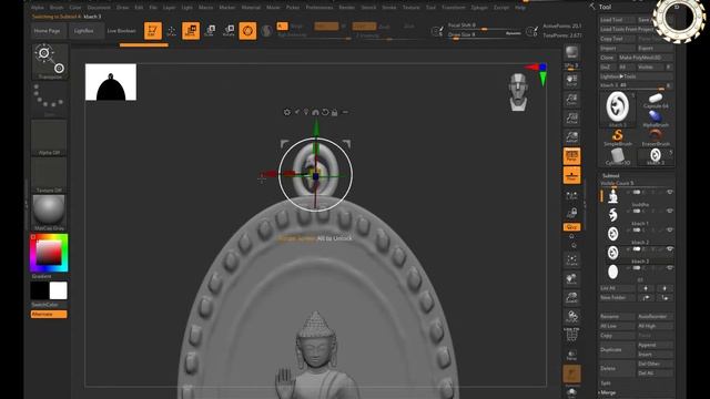 How to Design Budha Pendant in Zbrush смотреть онлайн
