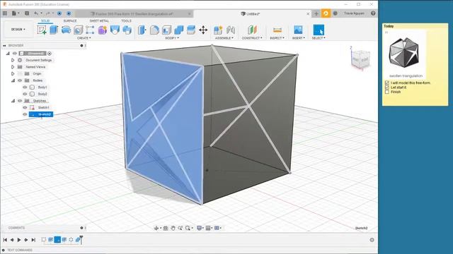 Fusion 360 Form 11 Swollen triangulation смотреть онлайн