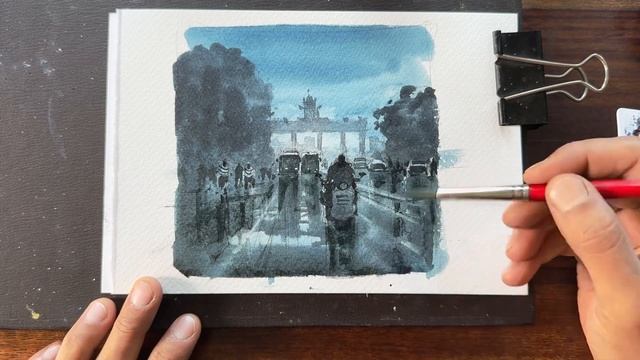 Is This THE BEST Watercolor Palette Box Ever? ~ Evening Streetscape Watercolor Painting смотреть онлайн