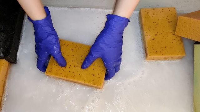 ASMR Sponge Squeeze - Rinse - all used block sponges смотреть онлайн
