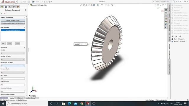 Solidworks Tutorial Toolbox/ Bever Gear In Solidworks/ By Cad Design