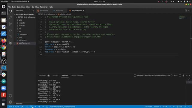 Interfacing DHT11 with ESP32 on Platform.io смотреть онлайн