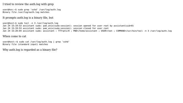Ubuntu: auth.log regarded as a binary file смотреть онлайн