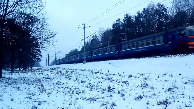 Электропоезд ЭР9Т-707 «Имени Л. М. Доватора» перегон Мирадино - Бобруйск смотреть онлайн