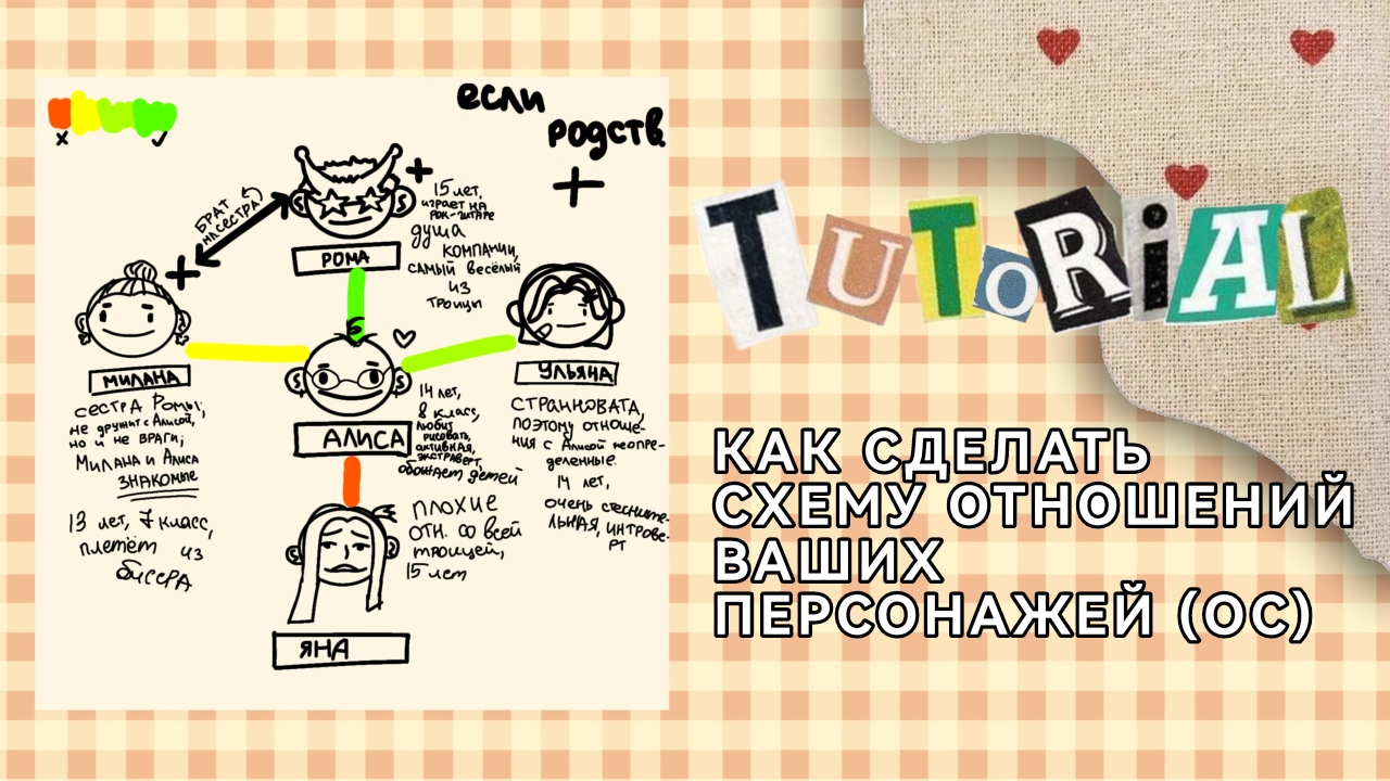 КАК СДЕЛАТЬ СХЕМУ ОТНОШЕНИЙ ПЕРСОНАЖЕЙ? ||туториал|| смотреть онлайн