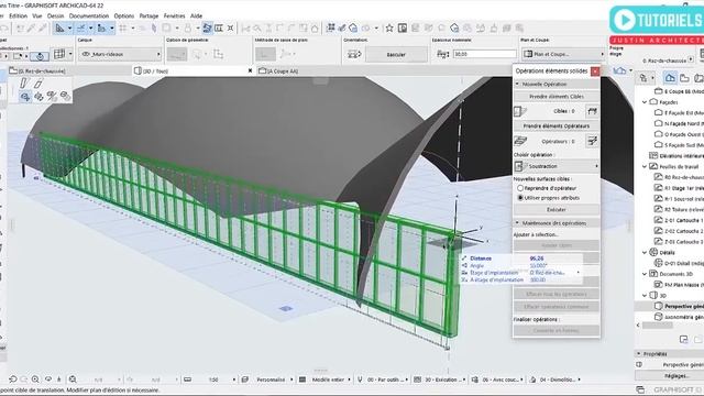 Comment utiliser l'outil coque et forme dans Archicad en Français смотреть онлайн