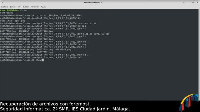 Recuperación de archivos eliminados con foremost en Debian 10. смотреть онлайн