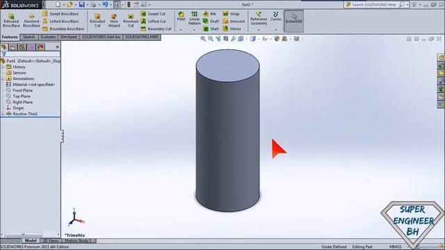 16)Revolved Boss/Base ||Solidworks||2015||أنشاء جسم ثلاثى الأبعاد ملفوف смотреть онлайн