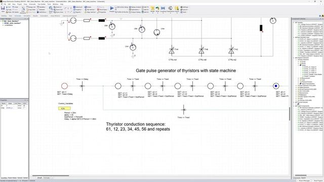 Three-phase Controlled Rectifer in Ansys Twin Builder/Simplorer using State Machine (Graph) смотреть онлайн