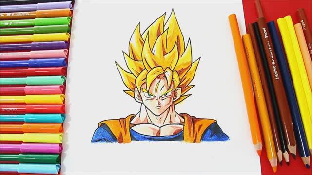 Как нарисовать СУПЕР САЙЯН ГОКУ шаг за шагом SSJ Dragon Ball смотреть онлайн
