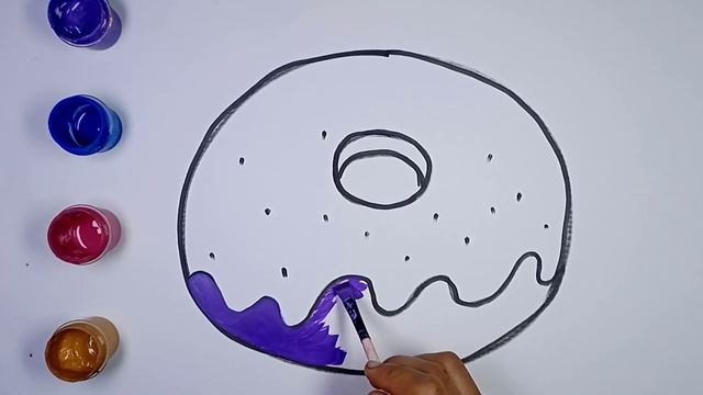 Bolalar Uchun Qadam Rasm Chizish / Drawing Donut For Children / Рисование пончик для детей