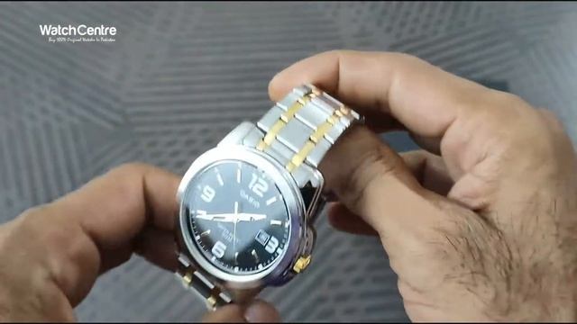 Casio MTP 1314SG 1AV Enticer Men's Analog Quartz Wrist Watch In Black Dial & Two Tone Chain