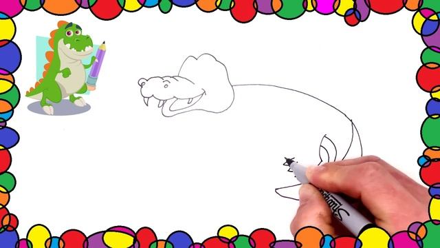 Learn fun facts while drawing a Simple & Cute Alligator - Easy, Fun Art Video for Kids смотреть онлайн