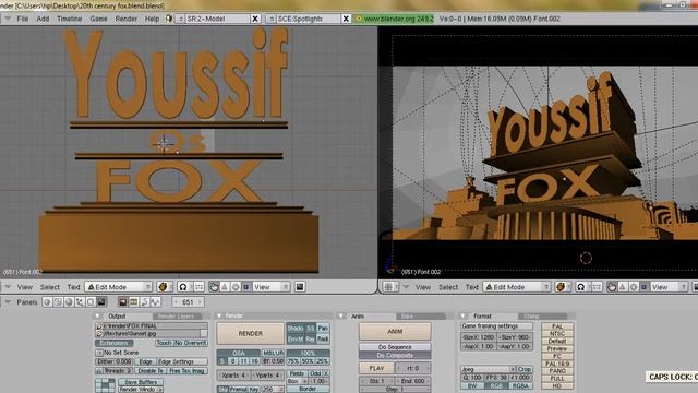 Make a Custom 20th Century Fox Animation Using Blender- Part 1 смотреть онлайн