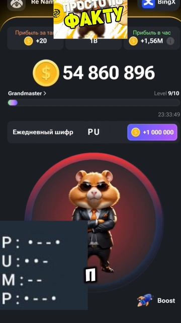 ВЗЛОМ НОВОГО ШИФРА В ХАМСТЕР КОМБАТ АЗБУКА МОРЗЕ В ХОМЯКЕ #hamsterkombat #хомяк #комбокарты #шифр смотреть онлайн