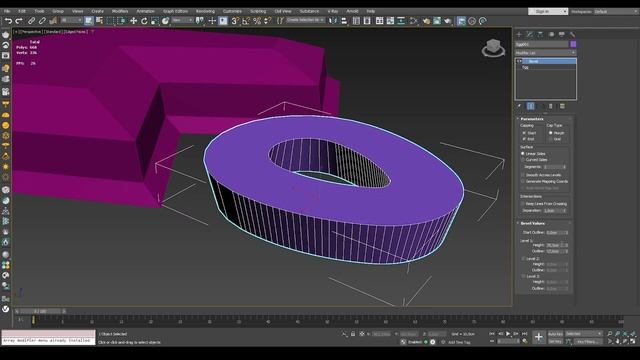 Bevel Command for Splines in 3dsMax смотреть онлайн