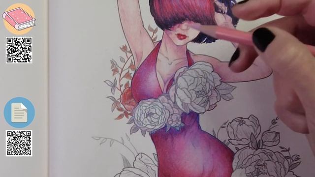 How To Color Silk And Roses // In A Coloring Book смотреть онлайн