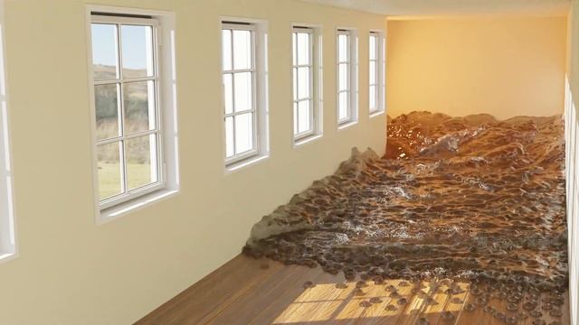 Blender fluid simulation Flip Fluids Addon Arch viz Corridor Water scene Cycles Render 3D Animation смотреть онлайн