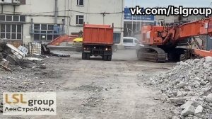 LSLgroup пос. Рахья, дорога из кирпичного и асфальтного боя. Отсыпка дороги к участку в лесу.