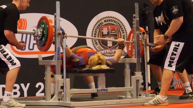 Ekaterina Baranova (RUS) 2.att.: 152,5 kg 2014 IPF World Benchpress Championships смотреть онлайн