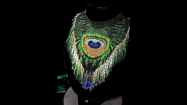 Choker for evening dress "Peacock Feather". Чокер к вечернему платью "Перо павлина" смотреть онлайн