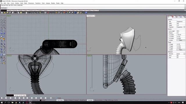 Rhino 5 Flight Mask Modelling Timelapse смотреть онлайн